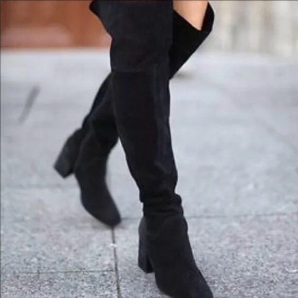 zara black suede boots